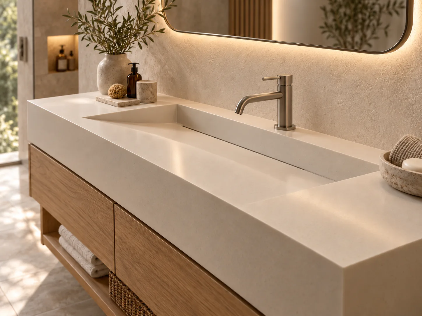 Marmara Akrilik bütünleşik lavabo ve akrilik banyo tezgâhı